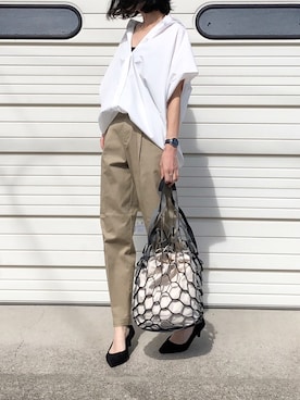 「REAL CUBE（リアルキューブ）のアイテム（バッグ）」を使った、まつてんさん（レディース・164cm）の秋コーディネート