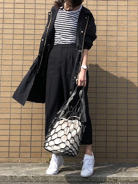 「REAL CUBE（リアルキューブ）のアイテム（バッグ）」を使った、まつてんさん（レディース・164cm）の秋コーディネート