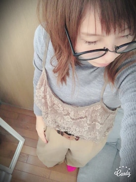 「UNIQLO（ユニクロ）のアイテム（ニット/セーター、グレー系）」を使った、Non'sさん（レディース・153cm）の冬コーディネート