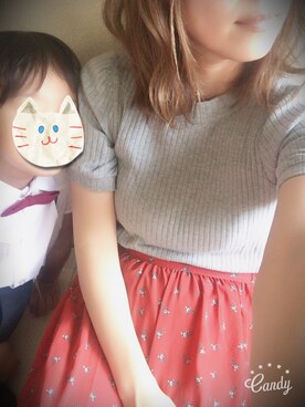 「GU（ジーユー）のアイテム（Tシャツ/カットソー、グレー系）」を使った、Non'sさん（レディース・153cm）の秋コーディネート