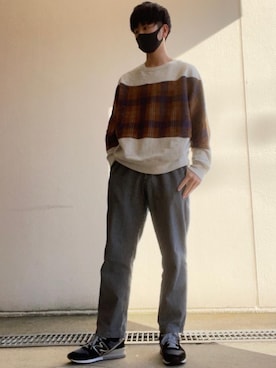 「大学生コーデ」｜「アイテム（スウェットパンツ）」を使った、Ali'sさん（メンズ・177cm）の冬コーディネート