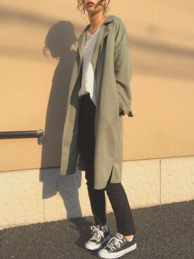 「SEVENDAYS=SUNDAY（セブンデイズサンデイ）のアイテム（トレンチコート）」を使った、shさん（レディース・162cm）の春コーディネート