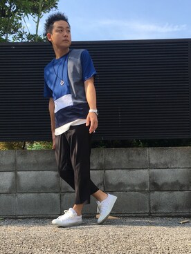 「アイテム（腕時計、パープル系）」を使った、やすくんさん（メンズ・170cm）の夏コーディネート