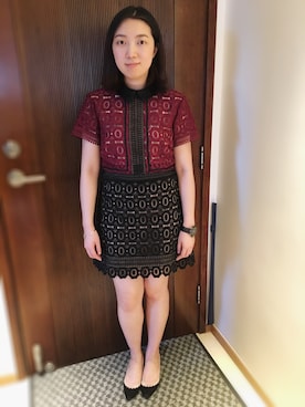 「self portraitのアイテム（ワンピース、その他）」を使った、니콜さん（レディース・160cm）の春コーディネート