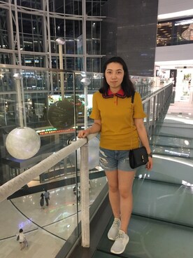 「adidas（アディダス）のアイテム（スニーカー、ホワイト系）」を使った、니콜さん（レディース・160cm）の夏コーディネート