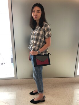 「PULL&BEAR（プルアンドベア）のアイテム（スリッポン）」を使った、니콜さん（レディース・160cm）の秋コーディネート