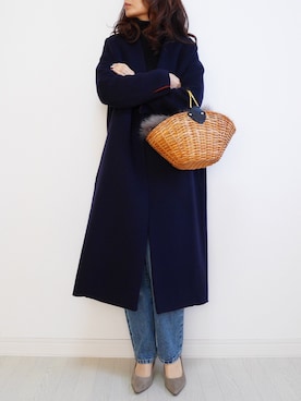 「ENFOLD（エンフォルド）のアイテム（ノーカラージャケット）」を使った、tomomiyu0920さん（レディース・157cm）の冬コーディネート