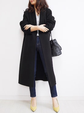 「テーラードコート」｜「アイテム（その他アウター）」を使った、tomomiyu0920さん（レディース・157cm）の冬コーディネート