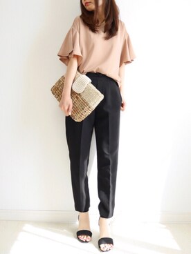 「フリルトップス」｜tomomiyu0920さん（レディース・157cm）の春コーディネート