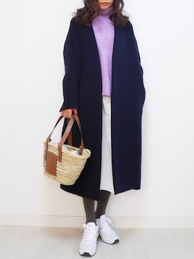 「ENFOLD（エンフォルド）のアイテム（ノーカラージャケット）」を使った、tomomiyu0920さん（レディース・157cm）の冬コーディネート