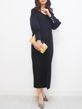 「AmiAmi（アミアミ）の【雑誌steady.5月号掲載商品】走れる7cmヒールパンプス/生地巻きヒール/春夏Ver.（パンプス）」を使った、tomomiyu0920さん（レディース・157cm）の冬コーディネート