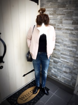 「koe（コエ）のアイテム（MA-1）」を使った、AYさん（レディース・148cm）の冬コーディネート