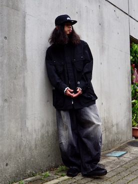 「STUSSY（ステューシー）のアイテム（帽子）」を使った、TENMAYAさん（メンズ・175cm）の夏コーディネート