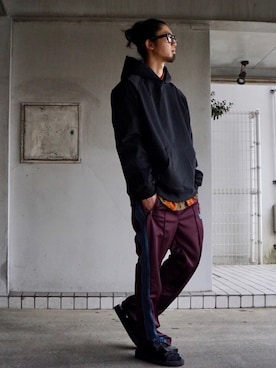 「AiE（エーアイイー）のアイテム」を使った、TENMAYAさん（メンズ・175cm）の春コーディネート