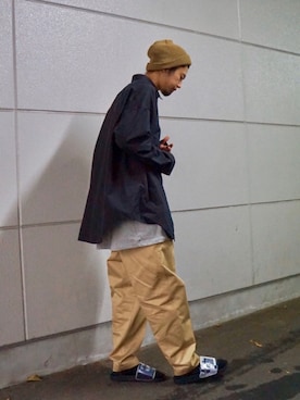 「Scye（サイ）のアイテム（パンツ）」を使った、TENMAYAさん（メンズ・175cm）の春コーディネート