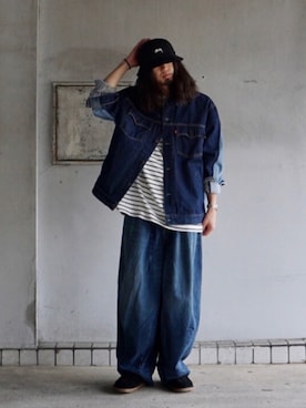 「STUSSY（ステューシー）のアイテム（帽子）」を使った、TENMAYAさん（メンズ・175cm）の夏コーディネート