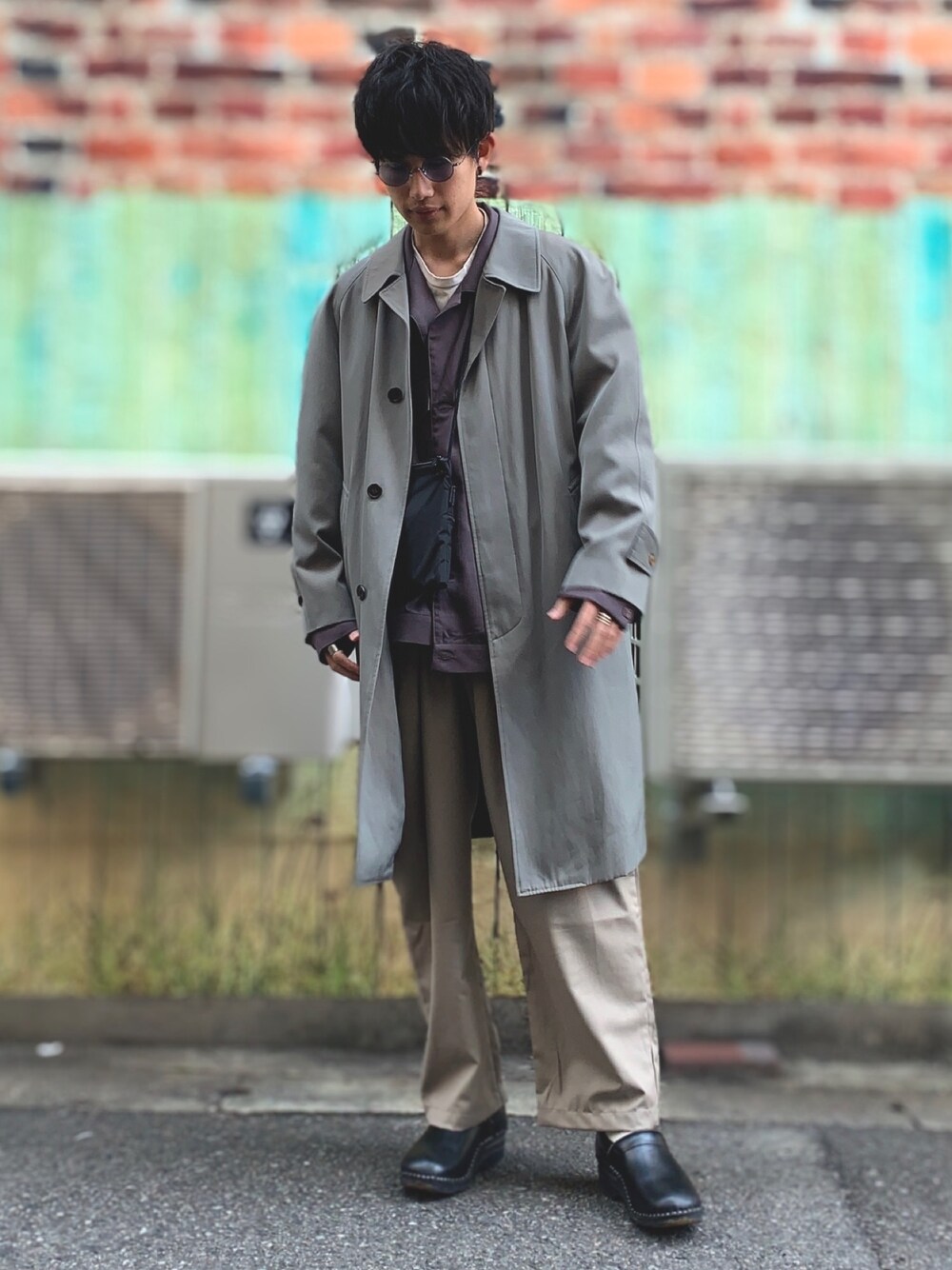 「パステル映える春、お洒落さんとつながりたい、古着、古着好きな人と繋がりたい、大人カジュアル」｜「古着のアイテム（ジャケット/アウター、グリーン系）」を使った、あまるさん（メンズ・173cm）の春コーディネートの1枚目の写真