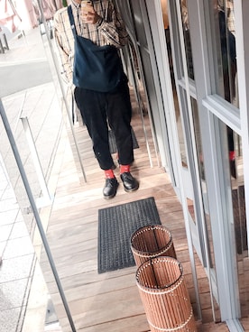 「HALHAM（ハルハム）のアイテム（パンツ）」を使った、りゅうさん（メンズ・180cm）の秋コーディネート