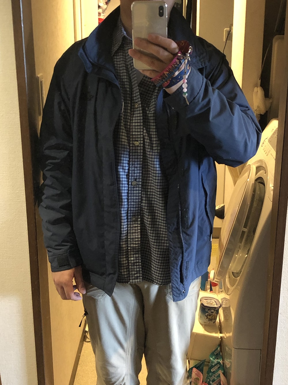「THE NORTH FACE、MILLET、Jack Wolfskin」｜「no brandのオーガニックシンガーソングライターりせさんの Tシャツ（Tシャツ/カットソー、ホワイト系）」を使った、人生捨てるっす🍄さん（メンズ・171cm）の春コーディネートの1枚目の写真