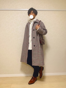 「秋のマイ旬スタイル」｜「アイテム（ステンカラーコート）」を使った、hayateさん（メンズ・170cm）の秋コーディネート