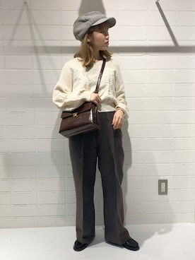 「ehka sopo（エヘカソポ）のアイテム（ニットキャップ/ビーニー）」を使った、おゆいさん（レディース・150cm）の秋コーディネート