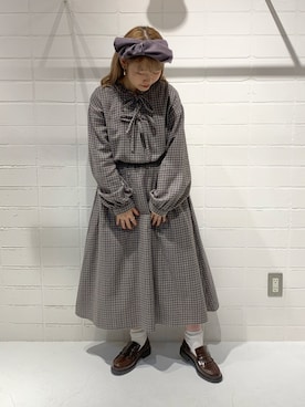 「アイテム（ヘアバンド）」を使った、おゆいさん（レディース・150cm）の秋コーディネート