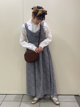 「アイテム（バレエシューズ）」を使った、おゆいさん（レディース・150cm）の春コーディネート