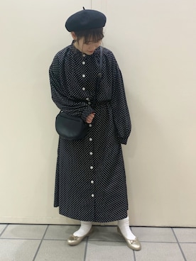 「アイテム（ハンチング/ベレー帽）」を使った、おゆいさん（レディース・150cm）の春コーディネート