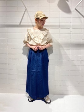 「アイテム（デニムスカート）」を使った、おゆいさん（レディース・150cm）の春コーディネート