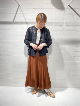 「アイテム（バレエシューズ）」を使った、おゆいさん（レディース・150cm）の春コーディネート