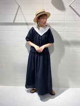 「黒ワンピ」｜「アイテム（その他）」を使った、おゆいさん（レディース・151cm）の夏コーディネート