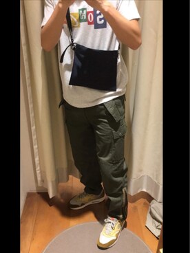 「BACK NUMBER（バックナンバー）のアイテム（チノパンツ）」を使った、Yu Shan Shenさん（メンズ・173cm）の夏コーディネート