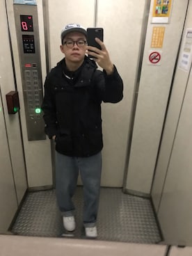 「Right-on（ライトオン）のアイテム（カーディガン/ボレロ）」を使った、Yu Shan Shenさん（メンズ・173cm）の秋コーディネート