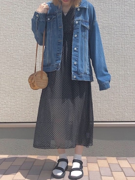 「スポサン」｜「アイテム（デニムジャケット）」を使った、pon.さん（レディース・167cm）の春コーディネート