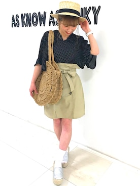 「ASZAKKA（アザッカ）のアイテム（バッグ）」を使った、あさみ きょうかさん（レディース・148cm）の春コーディネート