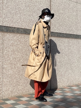 「neos（ネオス）のアイテム（トレンチコート）」を使った、tsukasaさん（メンズ・169cm）の春コーディネート