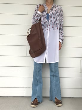 「LUC DNM （ラックデニム）のアイテム」を使った、makikoさん（レディース・160cm）の夏コーディネート
