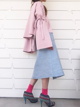 ソックス 靴下を使った ピンク ブルー のレディース人気ファッションコーディネート Wear