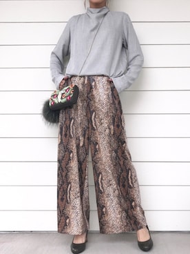 「ハイネックトップス」｜makikoさん（レディース・160cm）の秋コーディネート