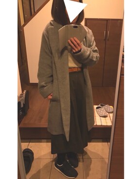 「one after another NICE CLAUP（ワンアフターアナザーナイスクラップ）のアイテム（チェスターコート）」を使った、kotsubu。さん（レディース・151cm）の冬コーディネート