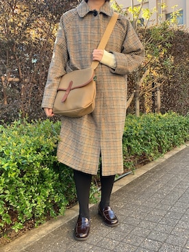 「アイテム（ステンカラーコート）」を使った、rさん（レディース・157cm・20代）の冬コーディネート