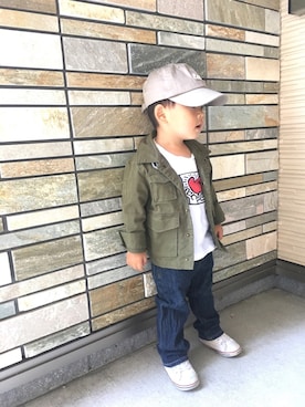 「Keith Haring（キース・ヘリング）のアイテム」を使った、haruru1225さん（キッズ・90cm）の春コーディネート