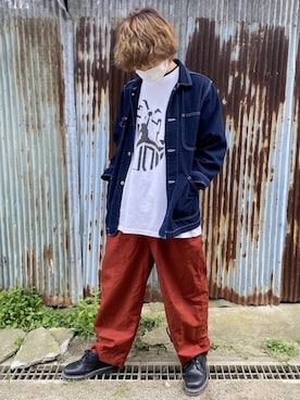 「LAKOLE（ラコレ）のアイテム（デニムジャケット）」を使った、マイキーさん（メンズ・171cm）の春コーディネート