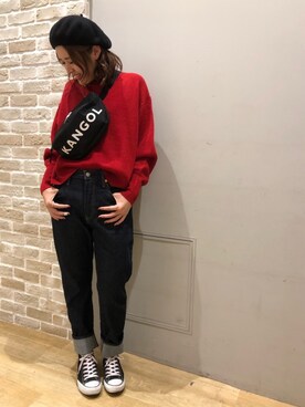 「ストリート服が好き」｜「アイテム（ハンチング/ベレー帽）」を使った、ササさん（レディース・164cm）の秋コーディネート