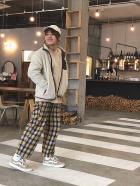 「古着好きな人と繋がりたい」｜「アイテム（ブルゾン）」を使った、ササさん（レディース・164cm）の秋コーディネート