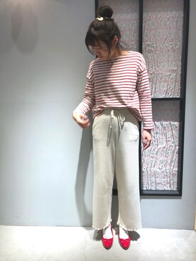 「マリン」｜「アイテム（バレエシューズ）」を使った、ササさん（レディース・164cm）の冬コーディネート