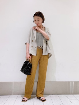 「LOWRYS FARM（ローリーズファーム）のフリンジビスチェ　947813（ベスト）」を使った、meg51さん（レディース・154cm）の春コーディネート