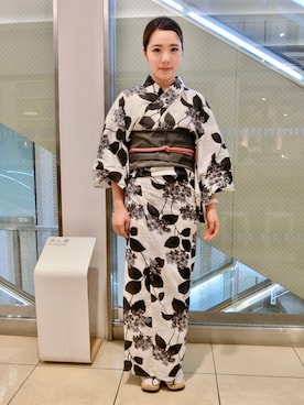 「アイテム（浴衣）」を使った、Nene mabuchi さん（レディース・165cm・20代）の夏コーディネート
