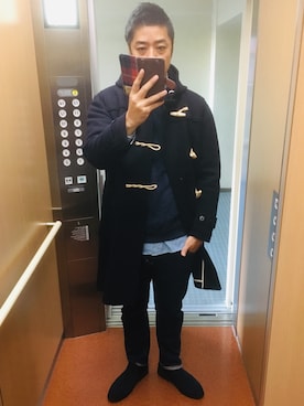「アイテム（ダッフルコート）」を使った、しげさん（メンズ・177cm）の冬コーディネート