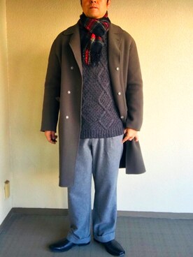 「CASPER JOHN AIVER（キャスパージョンアイバー）のアイテム（ブーツ）」を使った、しげさん（メンズ・177cm）の冬コーディネート